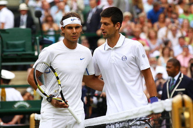 Novak Đoković i Rafael Nadal - finale Wimbledona 2011