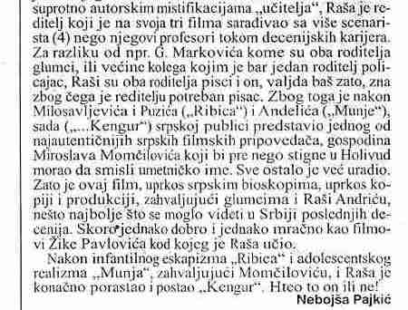Miroslav Momčilović kritika Neboj&scaron;a