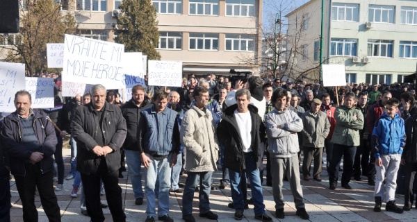 Protest u Goraždu zbog hapšenja bivših pripadnika 31. Drinske udarne brigade Protest u Goraždu zbog hapšenja bivših pripadnika 31. Drinske udarne brigade