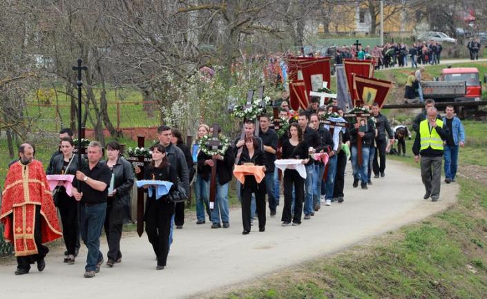 Sahrana u Velikoj Ivanči/ Foto: Anadolija