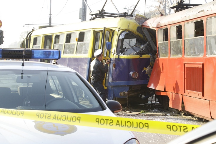 Sudar tramvaja kod Tehničke škole/Foto:Anadolija