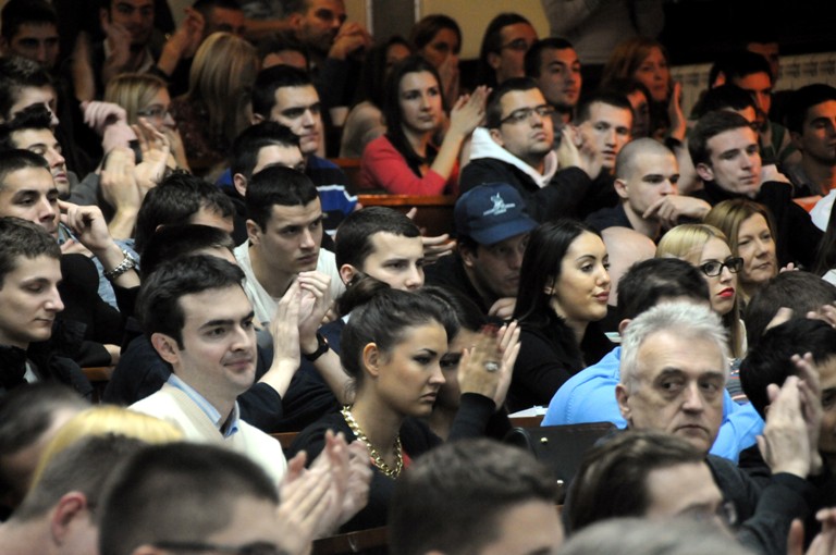 Milorad Dodik na Pravnom fakultetu u Beogradu/Foto: Anadolija