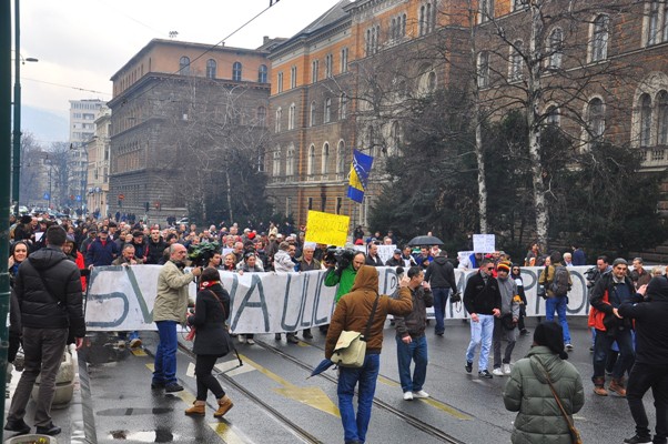 protesti u Sarajevu 22. februar/Foto:AA