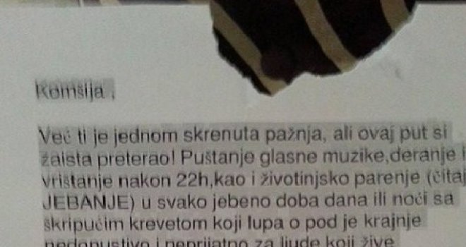 Ogorčeni komšija sustanaru: Prestani da vrištiš i životinjski se pariš iza 22h! I reci toj svojoj...