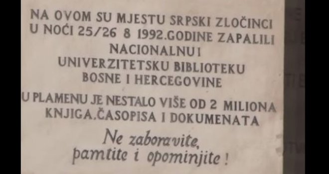 Šta će stajati u tekstu ploče na Vijećnici, a da odgovara stvarnim historijskim činjenicama? 