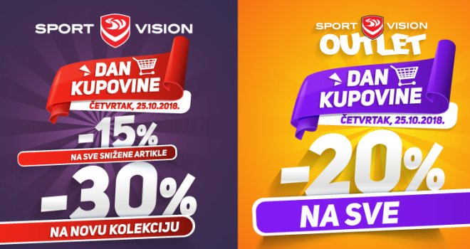 Ne morate čekati popuste i sniženja, već su tu: U četvrtak, 25. oktobra, Sport Vision nudi ekstra cijene za sve kolekcije!  