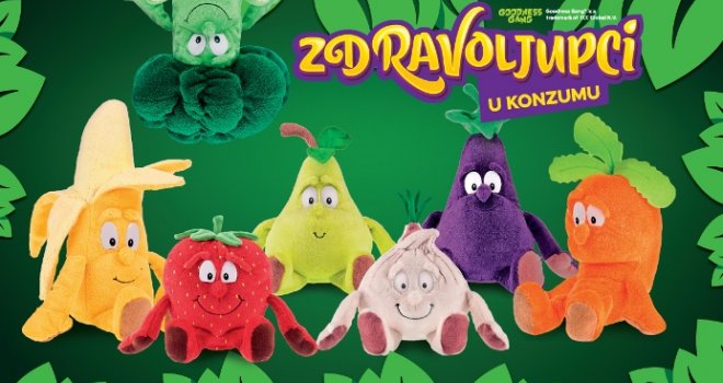 Zdravoljupci stigli u KONZUM: Brokula Roko, Češnjak Oli, Patlidžan Tobi, Mrkva Maki, Banana Beti, Jagoda Lola i Kruška Keli