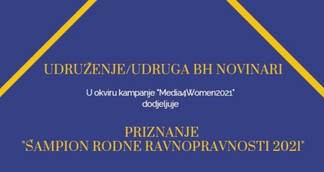 Portal Radio Sarajevo i novinarka Vanja Stokić - šampioni rodne ravnopravnosti u BiH za 2021