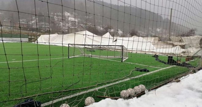 Olujni vjetar u potpunosti uništio balon salu SFK Libero u Goraždu