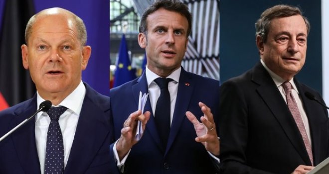 Macron, Scholz i Draghi krenuli vozom u Kijev