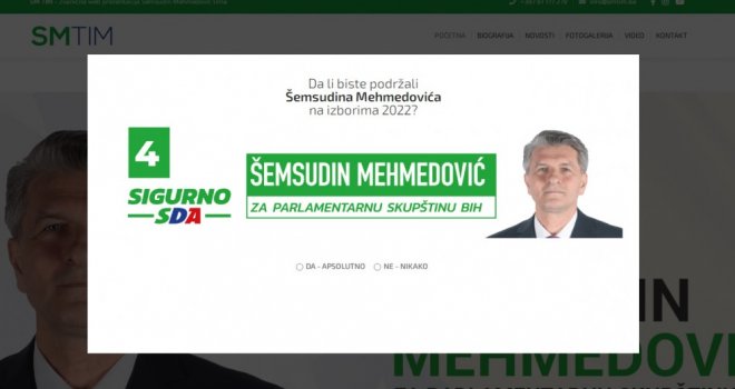 Ukoliko želite pristupiti web stranici Šemsudina Mehmedovića morate biti njegov simpatizer