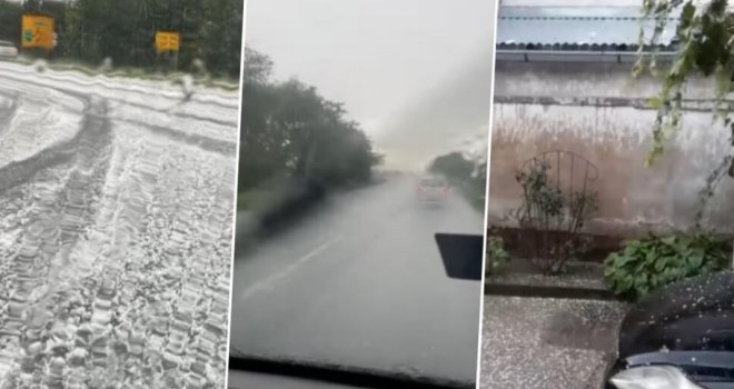 Nestvarne scene nakon nevremena: Izgleda kao da je pao snijeg, grad tukao nemilice