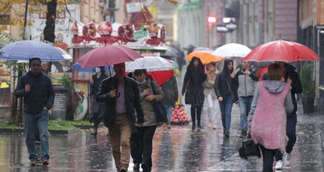 Pretežno oblačno vrijeme s kišom u većem dijelu BiH, snijeg na vrhovima planina