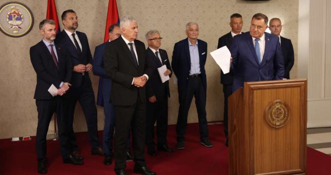 Trojka, HDZ i SNSD dogovorili usaglašavanje Izbornog zakona, Dodik poručio da nema evropskog puta ako Schmidt išta nametne