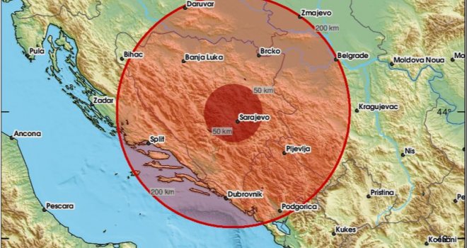 Jeste li ga osjetili: Žestoko se zatreslo tlo u BiH, zemljotres u blizini Sarajeva