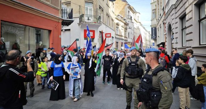 U Sarajevu održana protestna šetnja u znak podrške palestinskom narodu 