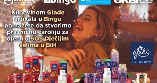 Kupovinom Glade Winter artikala u Bingo trgovinama učinimo praznike za djecu iz SOS Dječijih sela u BiH čarobnim