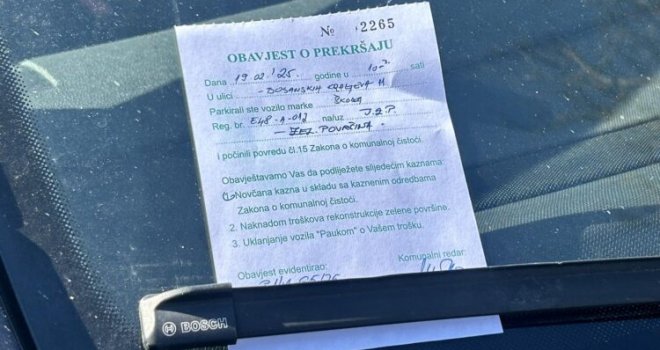 Komunalna policija podijelila kazne ispred Suda BiH: Dodikove pristalice se parkirale na travi?