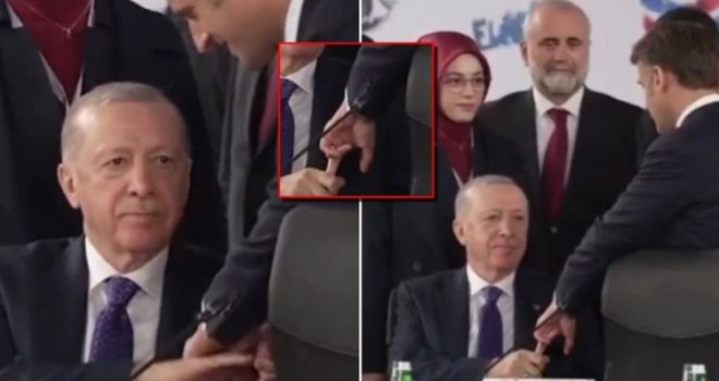 Viralni snimak: Erdogan zgrabio Macrona za prst (i to koji!) i ne pušta...