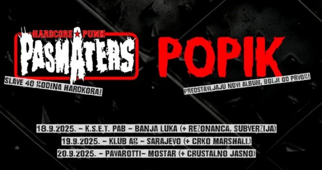 Banja Luka, Sarajevo i Mostar dočekuju Pasmaters i POPIK
