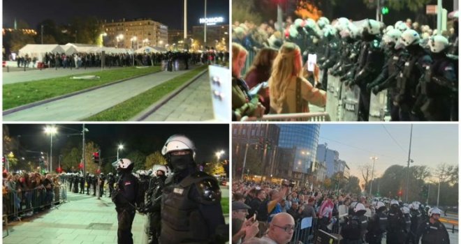 Veliki broj građana ispred Skupštine Srbije: Policija naspram Dijane Hrke, dopušta da se puni Ćacilend