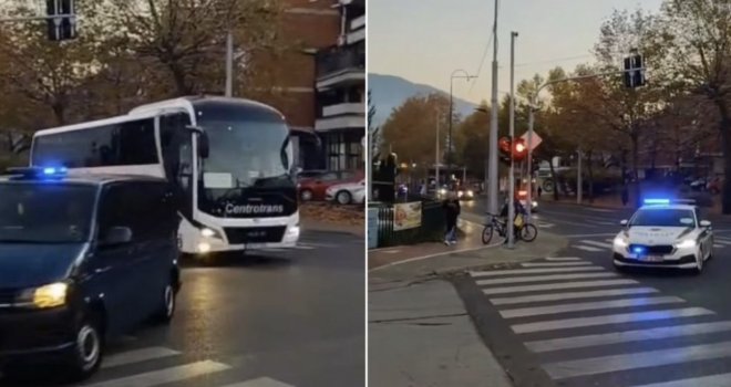 Pod ogromnom policijskom pratnjom košarkaši stigli u Zetru