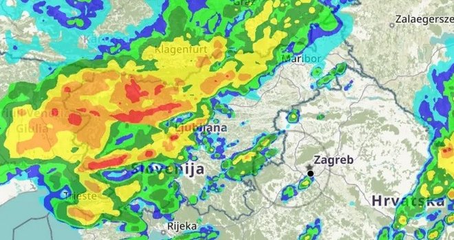 Ovo snažno nevrijeme pogodilo je Italiju i Sloveniju, sada ide prema Hrvatskoj i Bosni i Hercegovini 