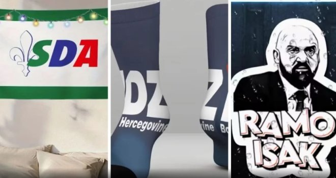 Ni Temu ne može bez politike: SDA tapete, HDZ čarape i stickeri sa likom Rame Isaka